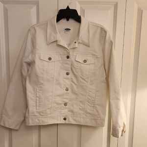 Old Navy White Stretch Denim Jean Jacket